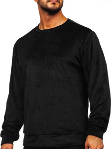 Sudadera de velour para hombre negro Bolf 8B1166