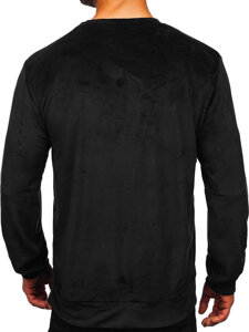 Sudadera de velour para hombre negro Bolf 8B1166