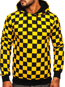 Sudadera estampada con capucha para hombre color amarillo Bolf 141028