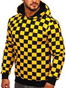 Sudadera estampada con capucha para hombre color amarillo Bolf 141028