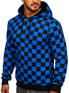 Sudadera estampada con capucha para hombre color azul Bolf 141028