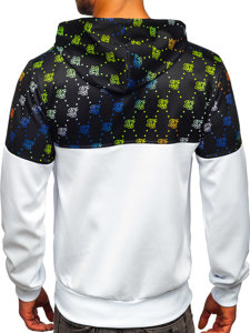 Sudadera estampada con capucha para hombre color blanco Denley HM256