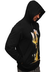 Sudadera estampada con capucha para hombre color negro Bolf 6141