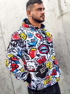 Sudadera estampada para hombre con capucha multicolor Bolf 141003