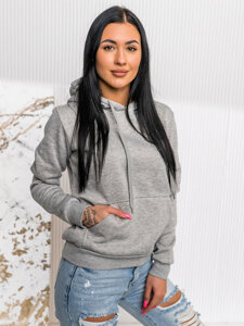 Sudadera estilo canguro para mujer Gris Bolf W02A1