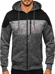 Sudadera forrada con capucha para hombre gris Bolf TC1307