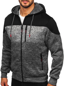 Sudadera forrada con capucha para hombre gris Bolf TC1307