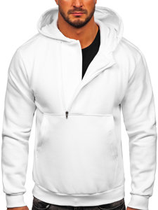 Sudadera gruesa con capucha para hombre blanco Bolf 02