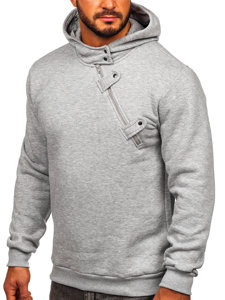 Sudadera gruesa con capucha para hombre gris oscuro Bolf 06