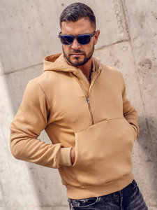 Sudadera gruesa con capucha para hombre marrón Bolf 02A