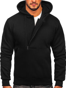 Sudadera gruesa con capucha para hombre negro Bolf 02