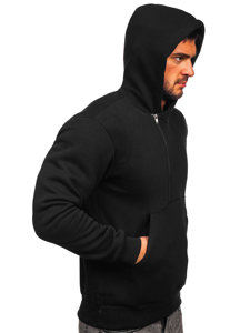 Sudadera gruesa con capucha para hombre negro Bolf 02