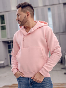 Sudadera gruesa con capucha para hombre rosa claro Bolf 02A