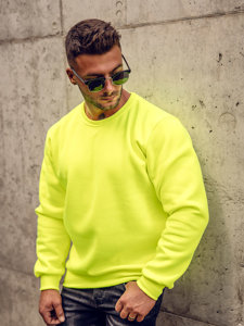 Sudadera gruesa sin capucha para hombre amarillo y fluorescente Bolf 2001A