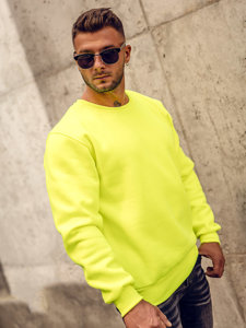 Sudadera gruesa sin capucha para hombre amarillo y fluorescente Bolf 2001A