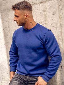 Sudadera gruesa sin capucha para hombre azul medio Bolf 2001A