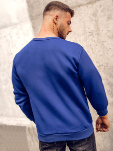 Sudadera gruesa sin capucha para hombre azul medio Bolf 2001A