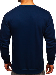 Sudadera gruesa sin capucha para hombre azul oscuro Bolf 2001