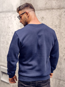 Sudadera gruesa sin capucha para hombre azul oscuro Bolf 2001A