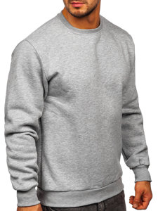 Sudadera gruesa sin capucha para hombre gris oscuro Bolf 2001