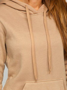 Sudadera larga con capucha para mujer beige Bolf YS10003-A