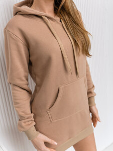 Sudadera larga con capucha para mujer beige Bolf YS10003-A