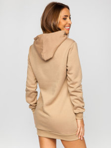 Sudadera larga con capucha para mujer beige Bolf YS10003-A