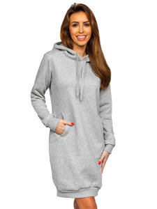 Sudadera larga con capucha para mujer gris Bolf YS10005-A