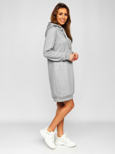 Sudadera larga con capucha para mujer gris Bolf YS10005-A