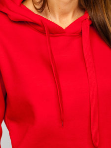 Sudadera larga con capucha para mujer rojo Bolf YS10003-A