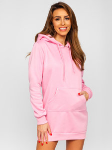 Sudadera larga con capucha para mujer rosa claro Bolf YS10003-A