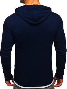 Sudadera para hombre con capucha color azul oscuro Bolf 03