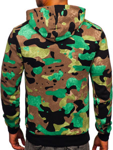 Sudadera para hombre con capucha color verde de camuflaje Bolf 141023