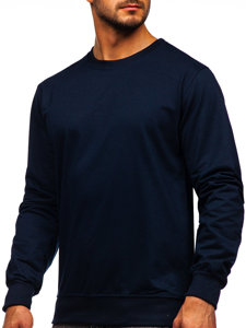 Sudadera para hombre sin capucha color azul oscuro Bolf B10001