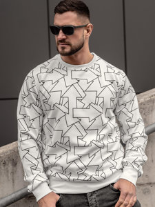 Sudadera sin capucha con impresión para hombre blanco Bolf 8B1111A