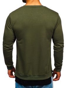 Sudadera sin capucha con impresión para hombre caqui Bolf 11114