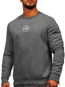 Sudadera sin capucha con impresión para hombre grafito Bolf MF2014