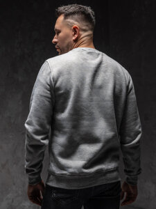 Sudadera sin capucha con impresión para hombre gris Bolf 14601A1