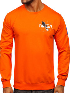 Sudadera sin capucha con impresión para hombre naranja Bolf 6476