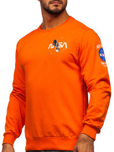 Sudadera sin capucha con impresión para hombre naranja Bolf 6476