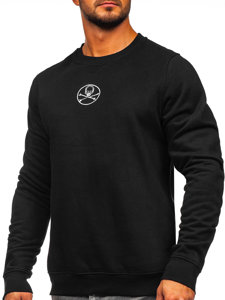 Sudadera sin capucha con impresión para hombre negro Bolf MF2014