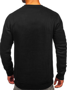 Sudadera sin capucha con impresión para hombre negro Bolf MF2019