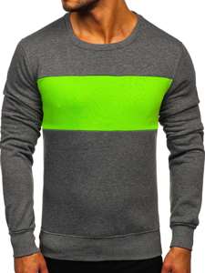 Sudadera sin capucha para hombre grafito y verde Bolf 2021