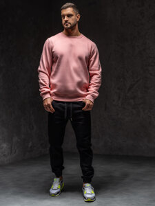 Sudadera sin capucha para hombre rosa claro Bolf 2001A1