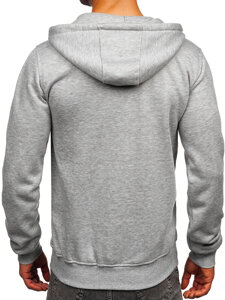 Sudadera tipo canguro con capucha e impresión para hombre gris Bolf 14603