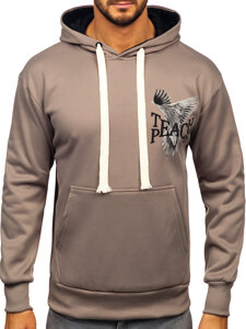 Sudadera tipo canguro con capucha e impresión para hombre gris Bolf M279