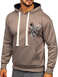 Sudadera tipo canguro con capucha e impresión para hombre gris Bolf M279