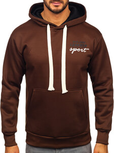 Sudadera tipo canguro con capucha e impresión para hombre marrón Bolf M280