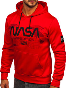 Sudadera tipo canguro con capucha e impresión para hombre rojo Bolf HM1073