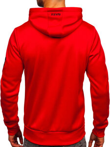 Sudadera tipo canguro con capucha e impresión para hombre rojo Bolf HM1073